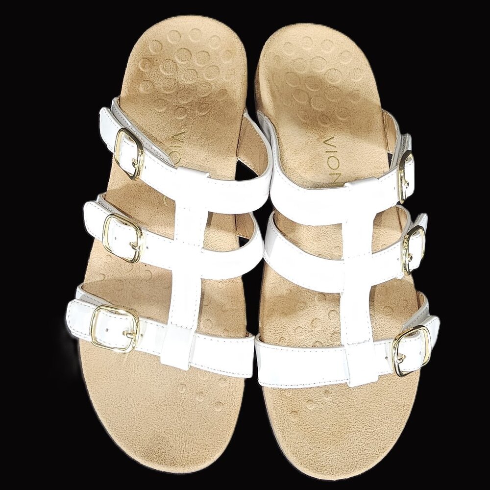 Vionic White Patent Misa Adjustable Hook & Loop S… - image 6